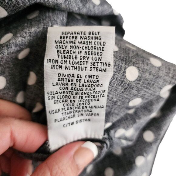 Vintage 90s A Line Dress Womens Size 8 Black White Polka Dot Sleeveless - Picture 5 of 6